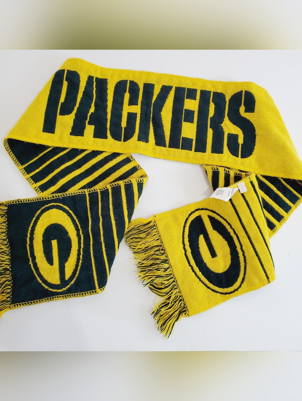 Green Bay Packers Unisex Scarf Gold Packers with "G" Pattern 55x6"